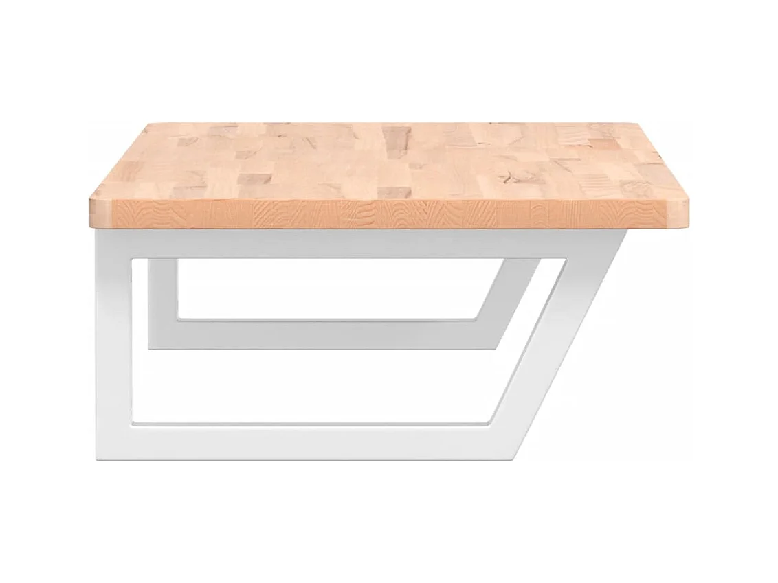 Waschbeckenregal Wandmontage Stahl und Massivholz Buche