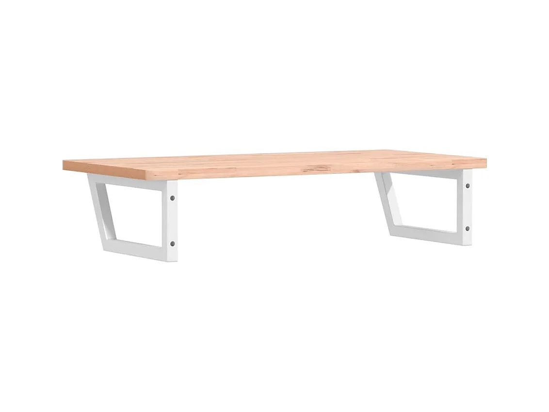 Waschbeckenregal Wandmontage Stahl und Massivholz Buche
