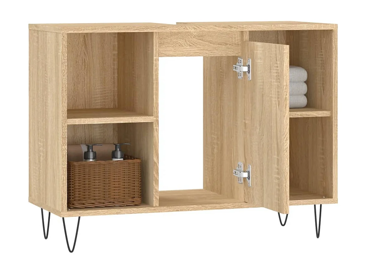 Armoire salle de bain chêne sonoma 80x33x60cm bois d'ingénierie