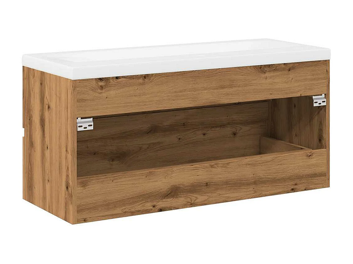 Mobile Bagno Lavabo Integrato Rovere Artigianale 101x39,5x49 cm