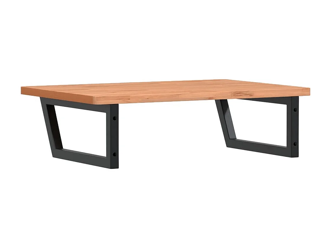 Étagère de vasque murale acier et bois massif de hêtre