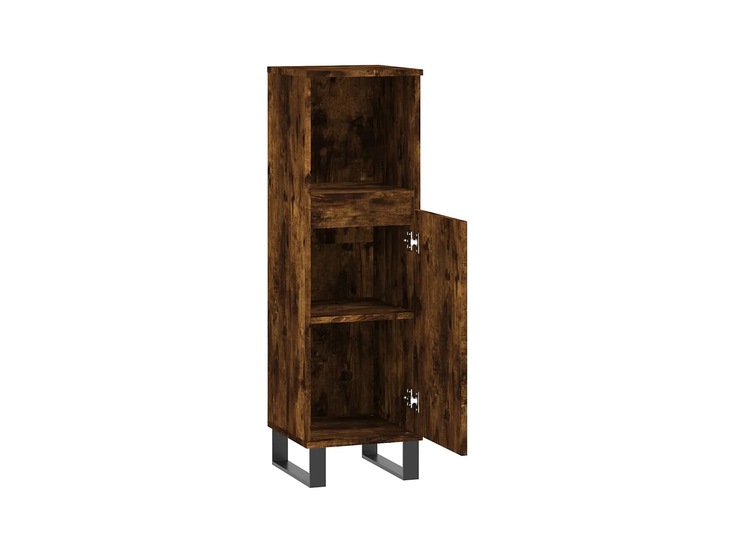 Armoire de bain chêne fumé 30x30x100 cm bois d'ingénierie