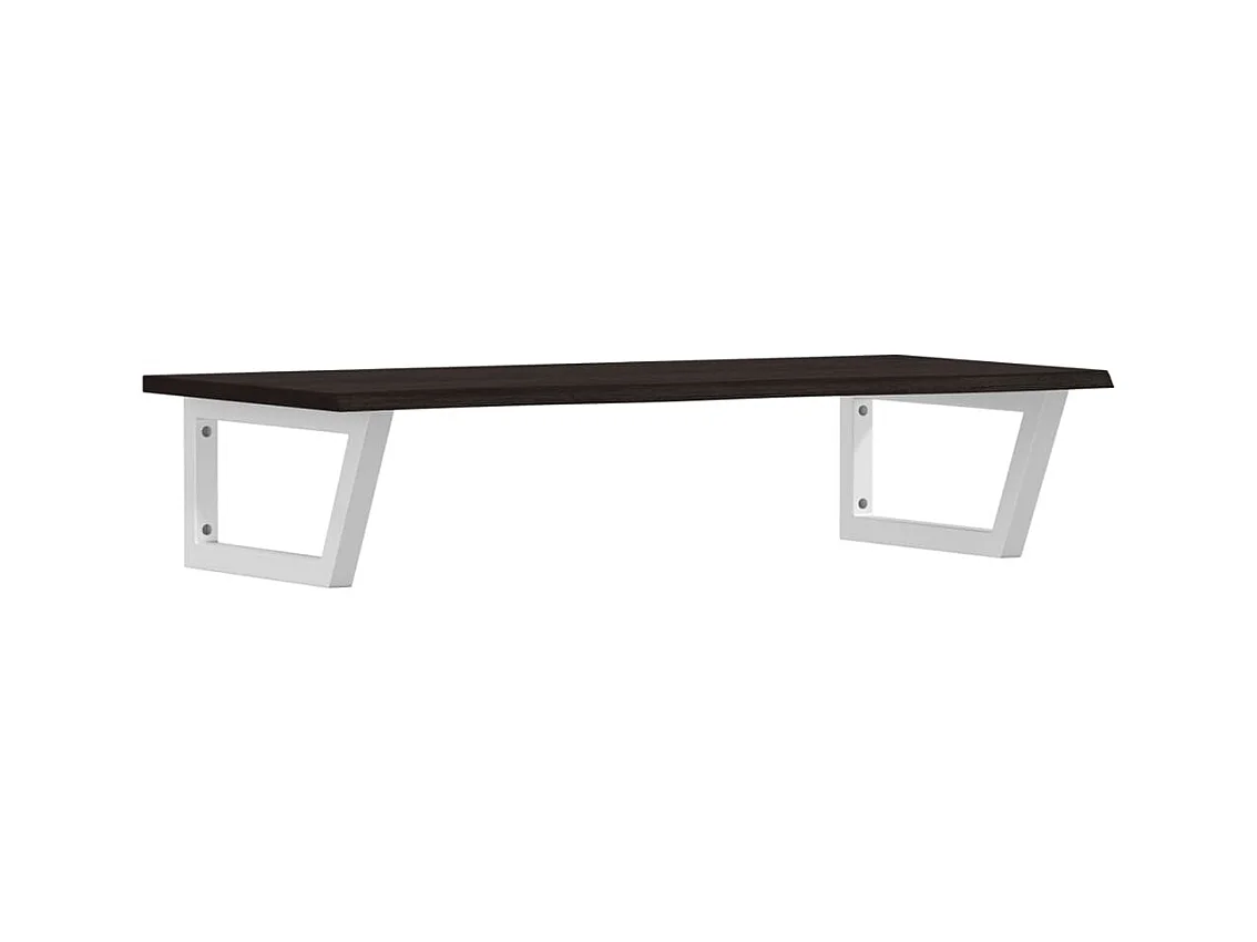 Waschtischplatte mit Halterung Stahl und Massivholz Eiche