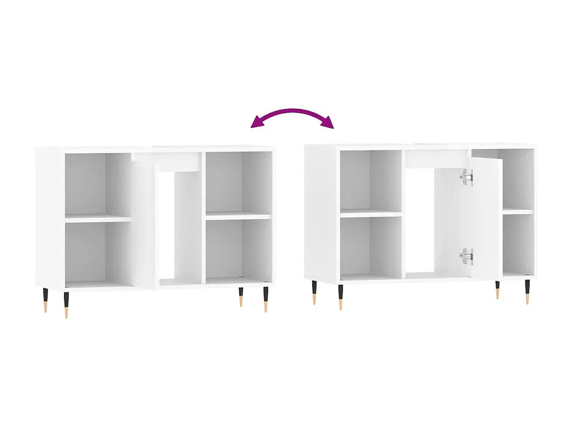 Armoire de salle de bain blanc brillant 80x33x60 cm