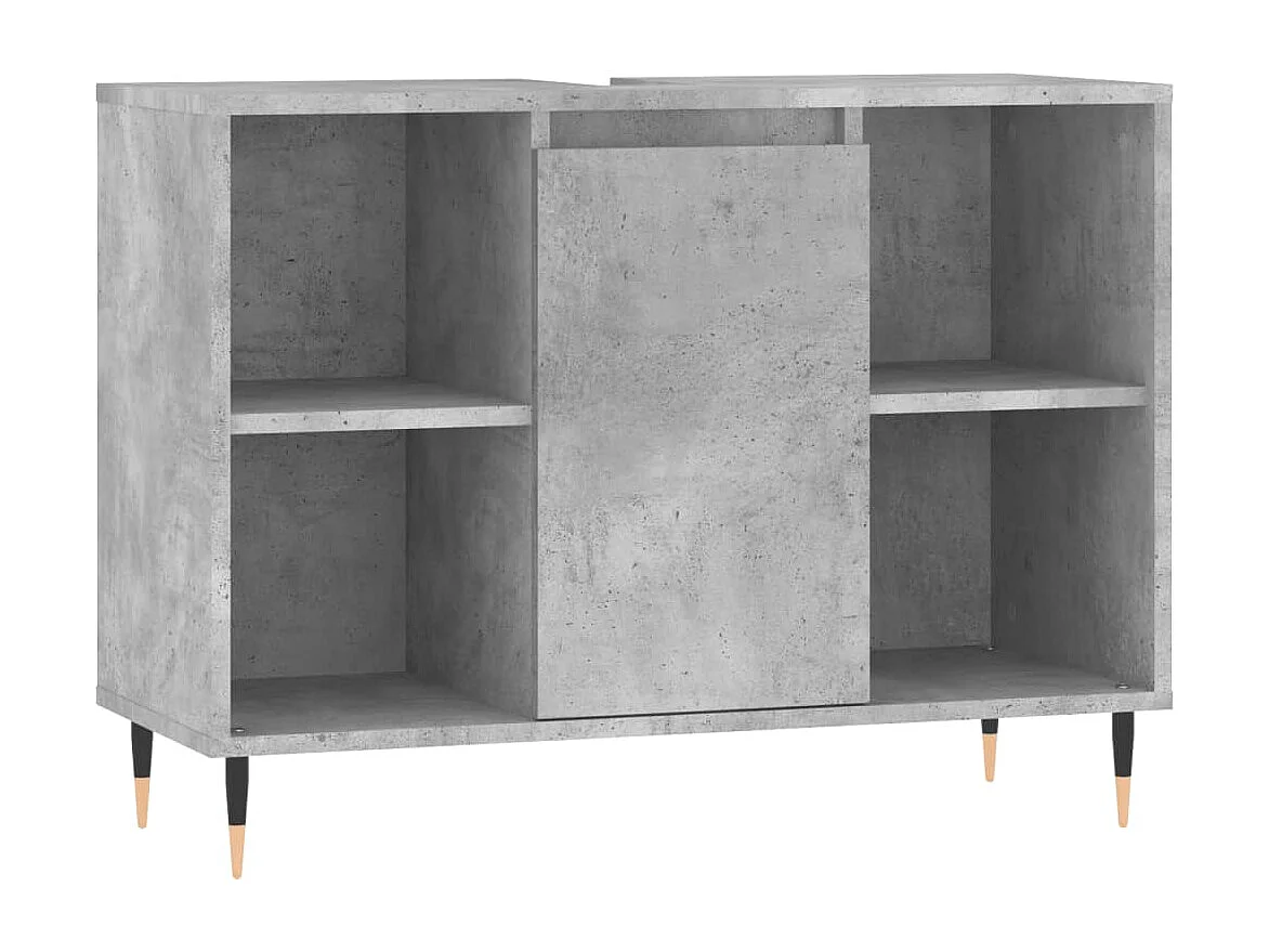 Armoire salle de bain gris béton 80x33x60cm bois d'ingénierie