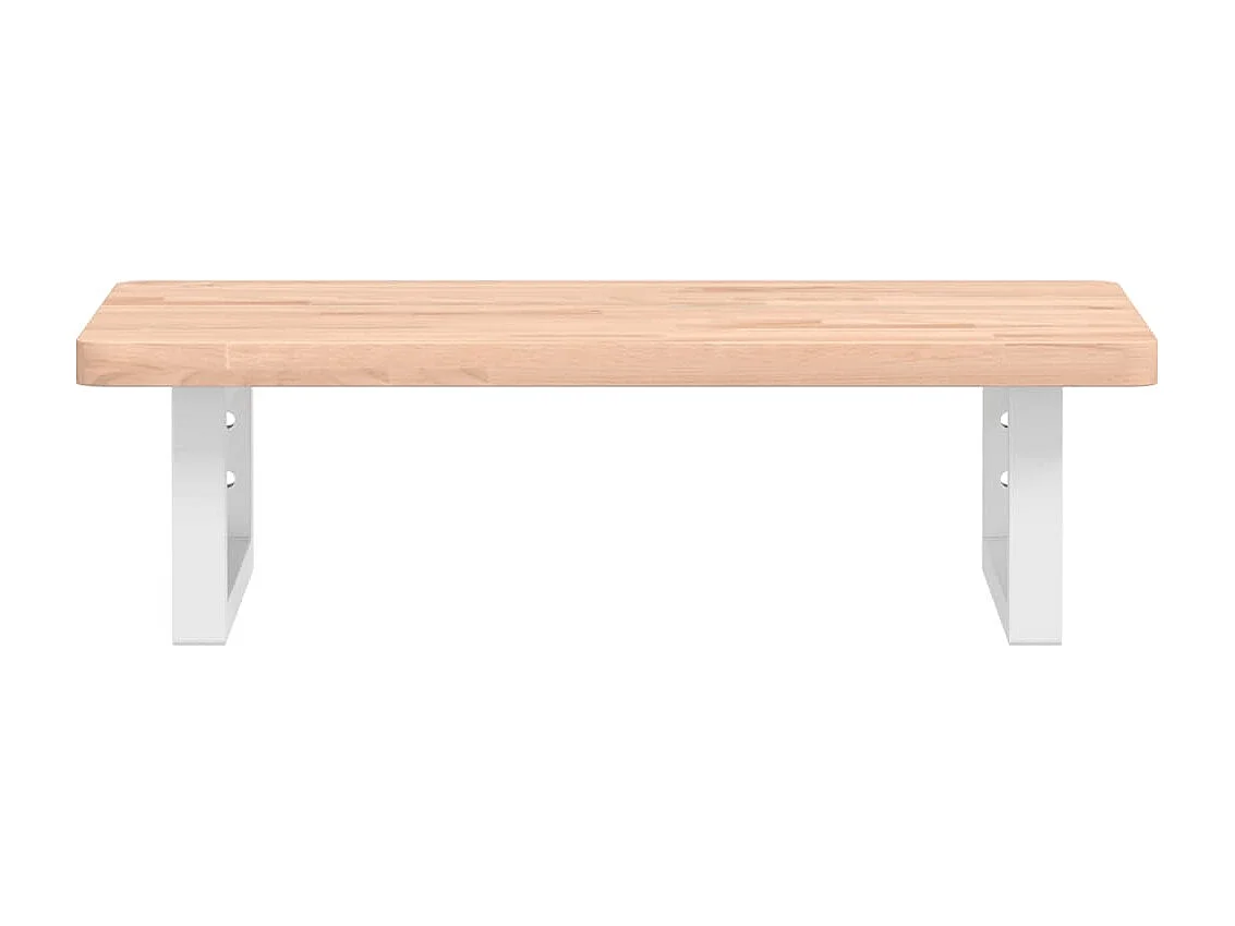 Étagère de vasque murale acier et bois massif de hêtre