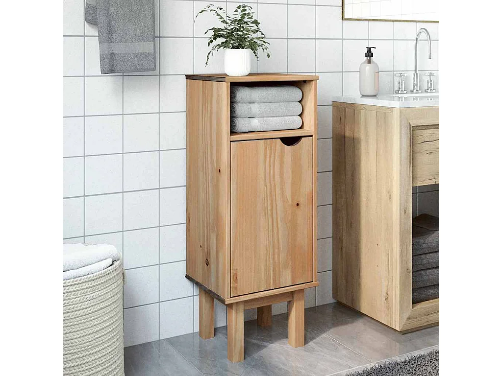 Armoire de salle de bain "OTTA" 35x30x90 cm bois massif de pin