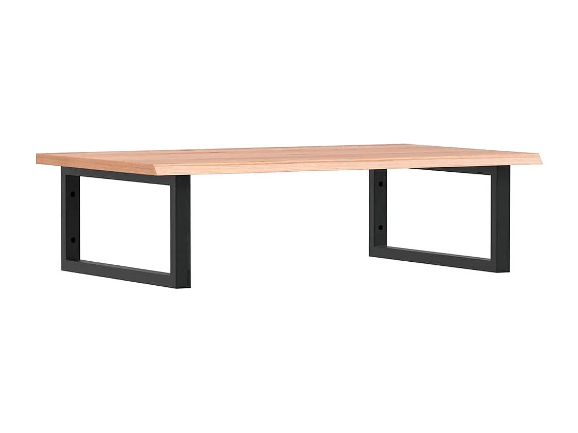 Étagère de vasque murale acier et bois de chêne massif