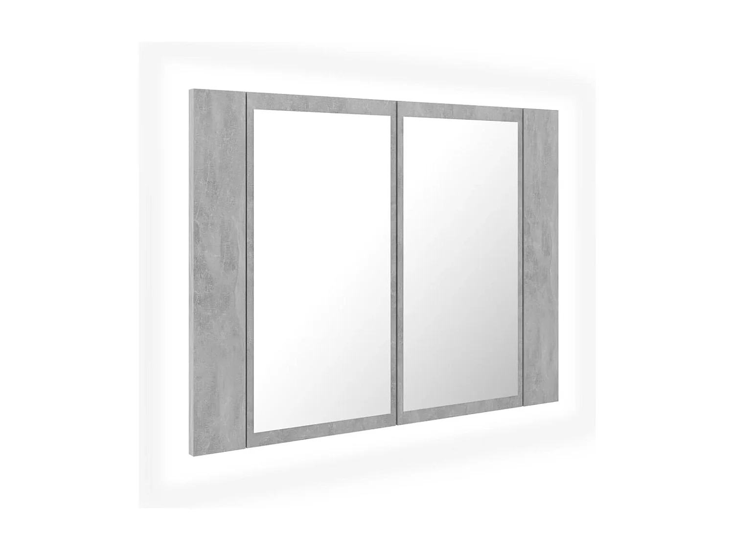 LED-Bad-Spiegelschrank Betongrau 60x12x45 cm Acryl