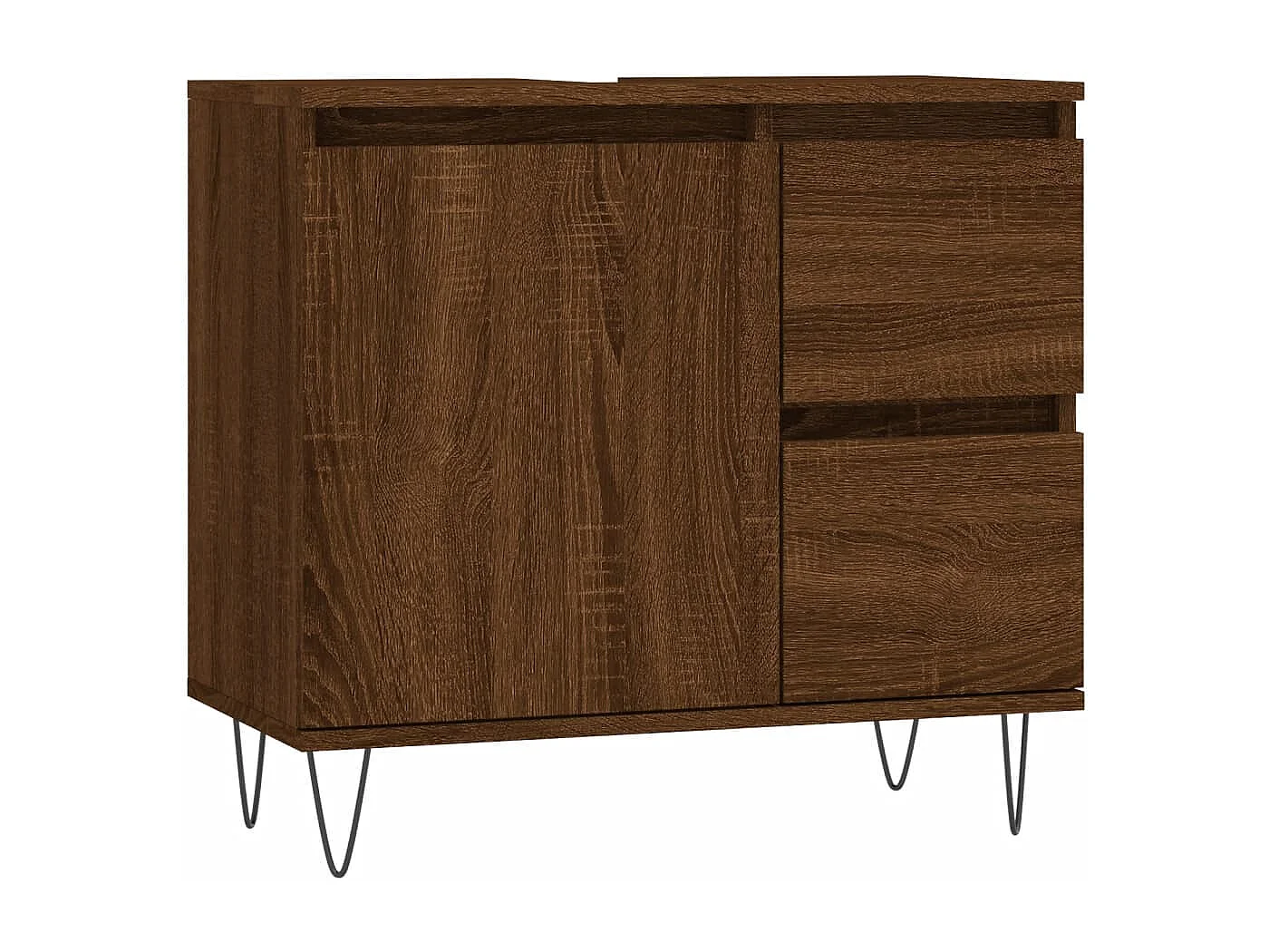 Armoire de bain chêne marron 65x33x60 cm bois d'ingénierie