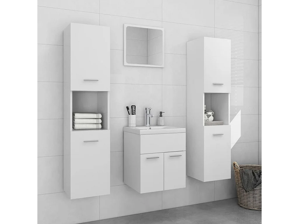 Set di mobili da bagno in truciolare bianco