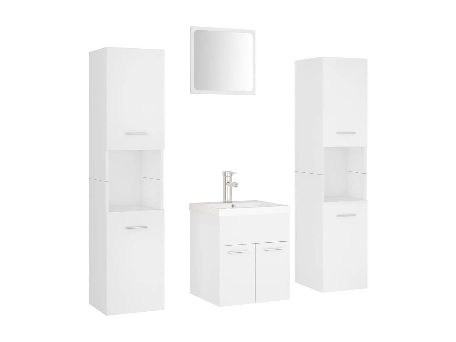 Ensemble de meubles de salle de bain Blanc Aggloméré