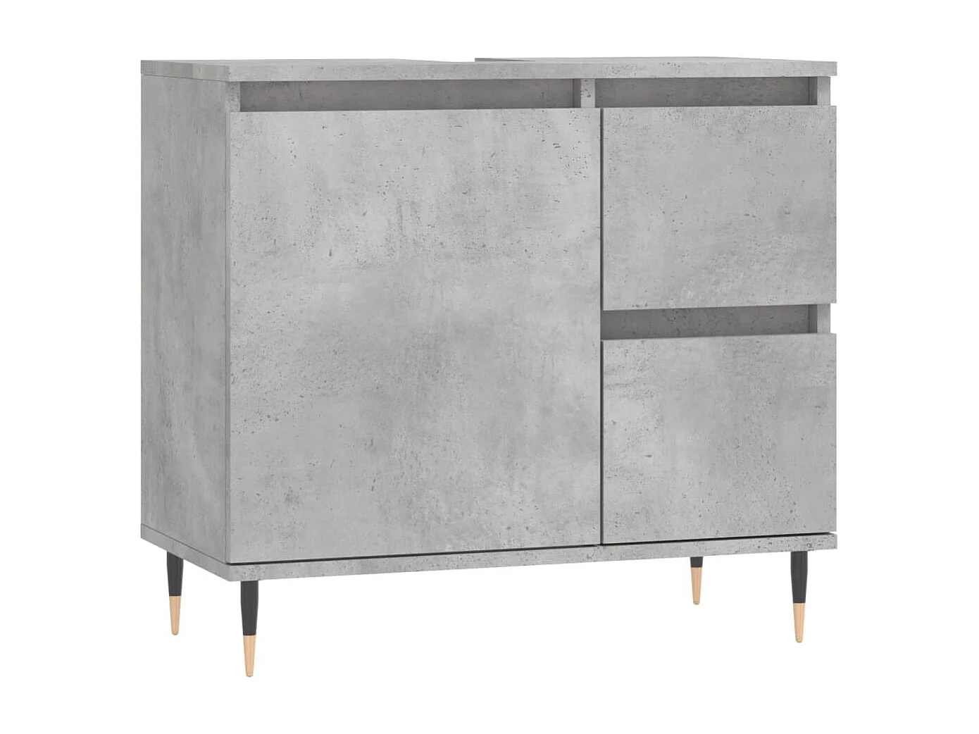 Armadietto da Bagno Grigio Cemento 65x33x60cm Legno Multistrato