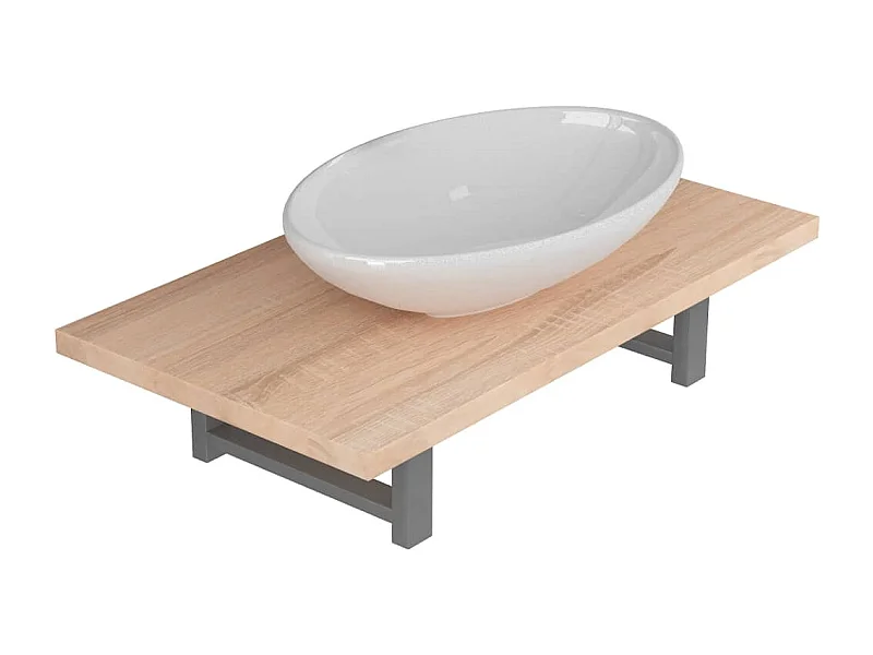 Mobile da bagno due pezzi Ceramica Rovere