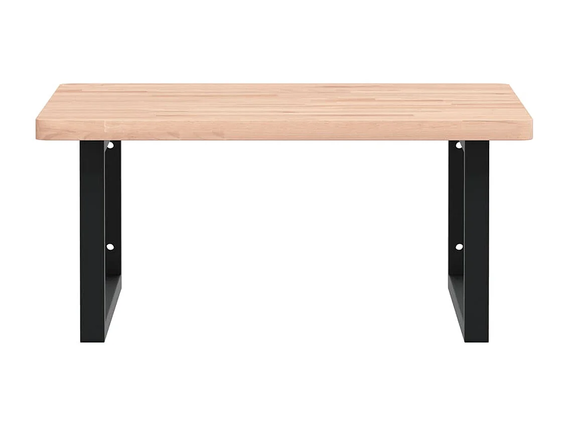 Étagère de vasque murale acier et bois massif de hêtre