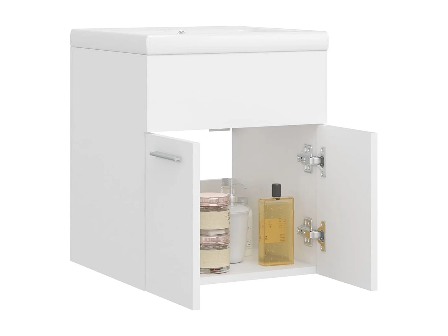 Mobile Bagno con Lavabo Integrato Bianco in Legno Multistrato