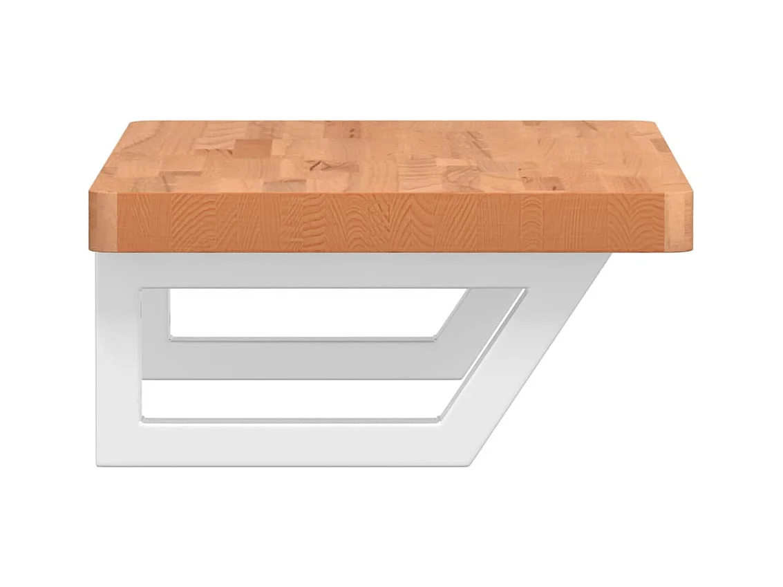 Badkamer wandschap staal en massief beukenhout