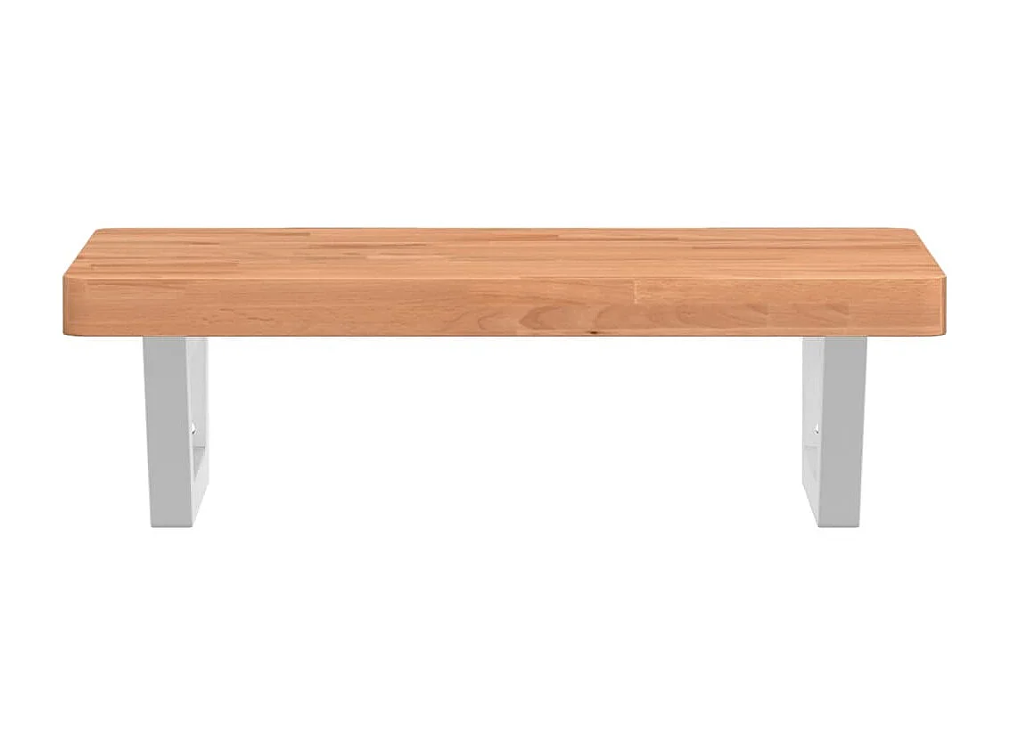 Étagère de vasque murale acier et bois massif de hêtre