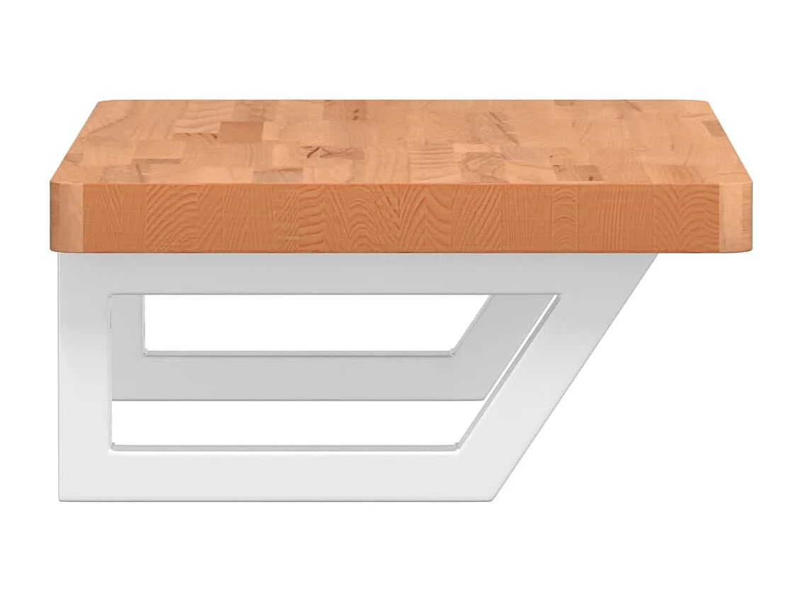 Étagère de vasque murale acier et bois massif de hêtre