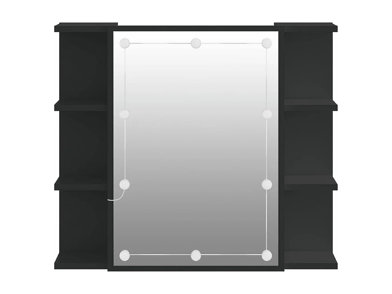 Armoire à miroir avec LED noir 70x16,5x60 cm