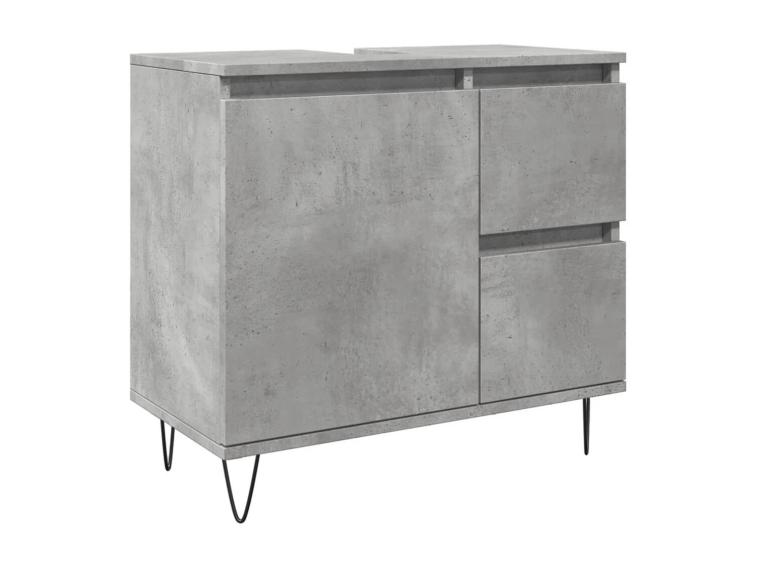 Armoire de lavabo de salle de bain gris béton 65x33x60 cm