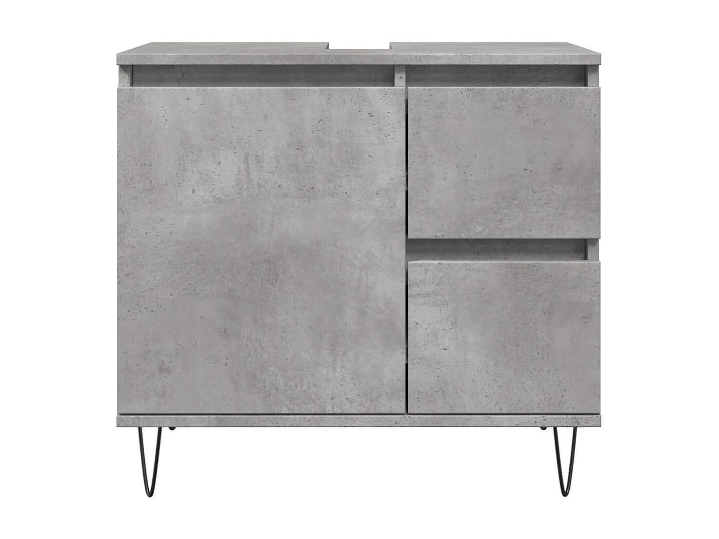 Armoire de lavabo de salle de bain gris béton 65x33x60 cm