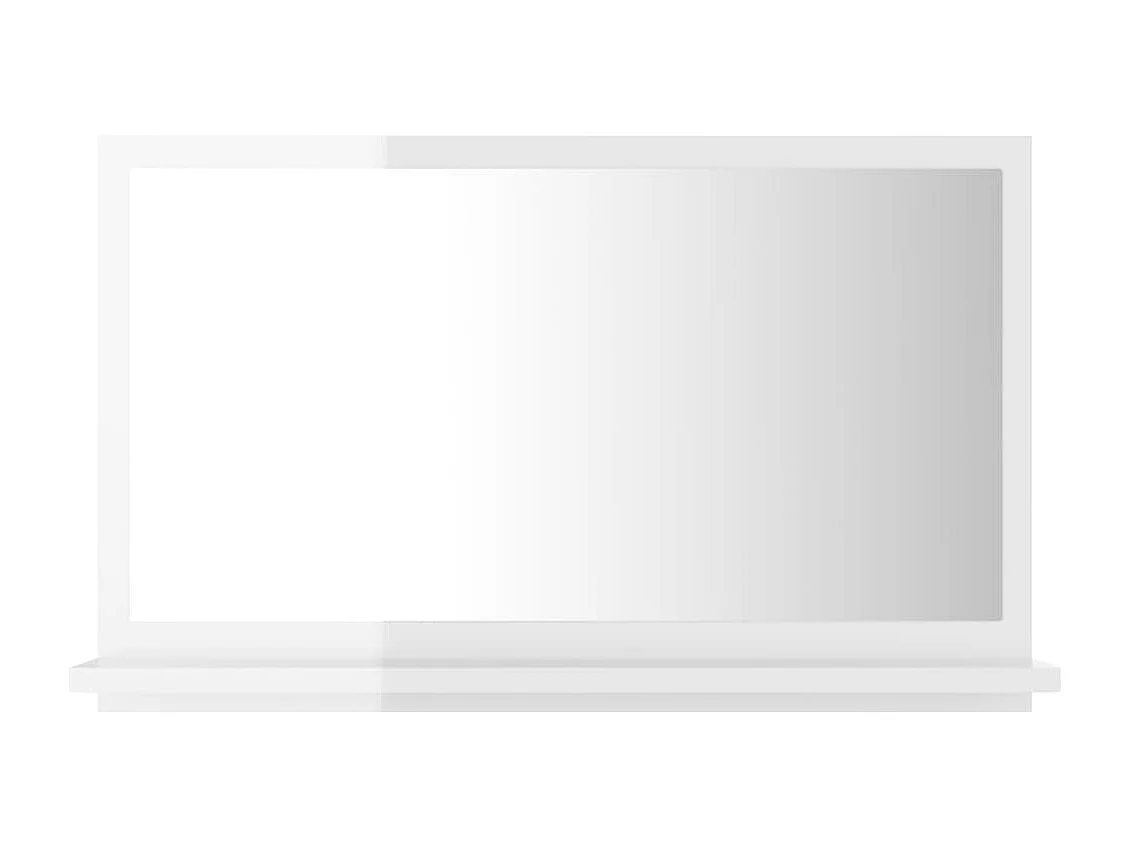 Miroir de salle de bain Blanc brillant Bois d’ingénierie