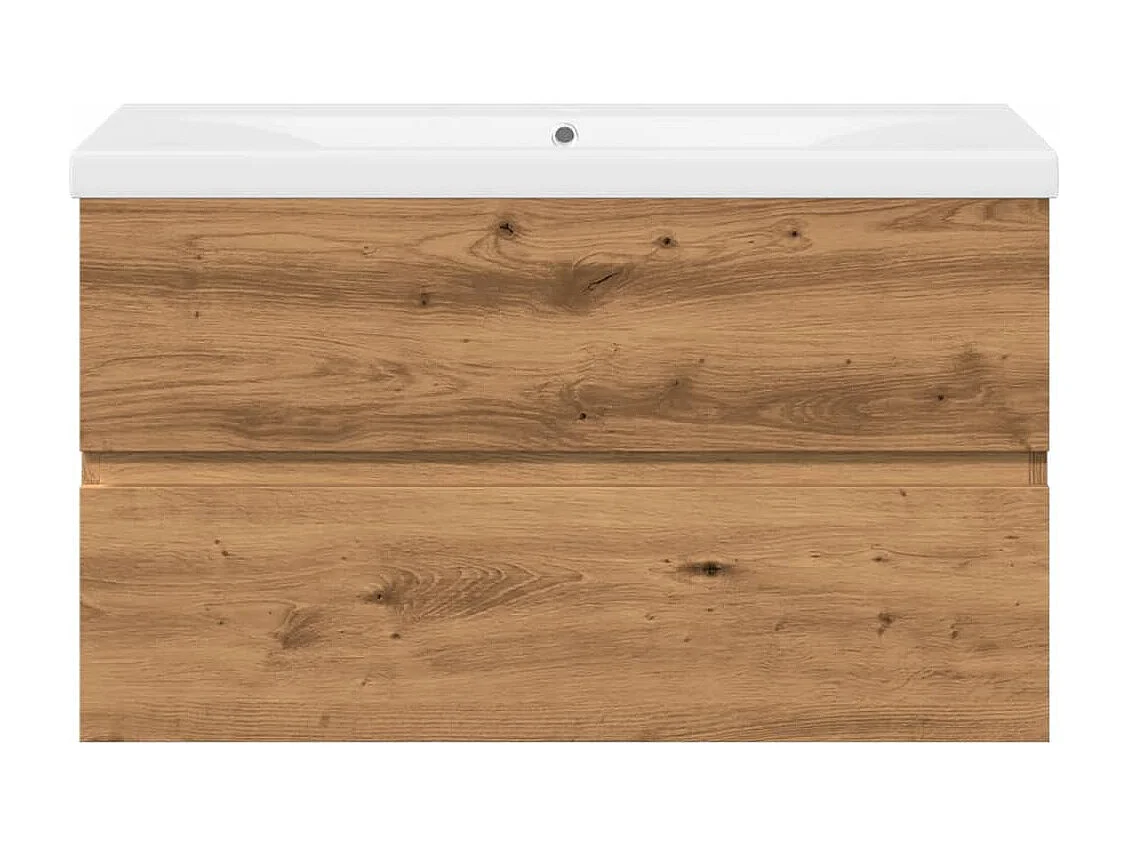 Meuble avec vasque intégrée chêne artisanal 81x39,5x49 cm
