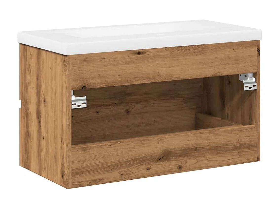 Meuble avec vasque intégrée chêne artisanal 81x39,5x49 cm