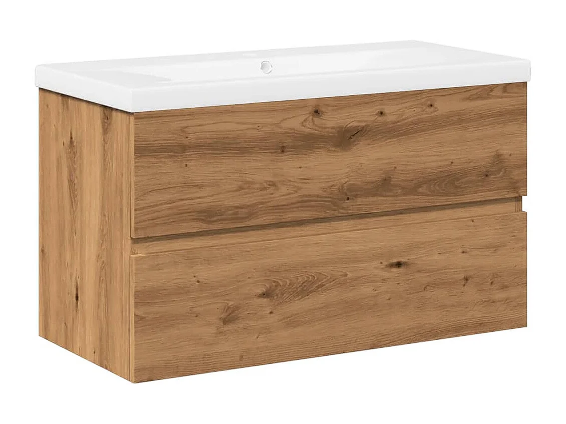 Meuble avec vasque intégrée chêne artisanal 81x39,5x49 cm