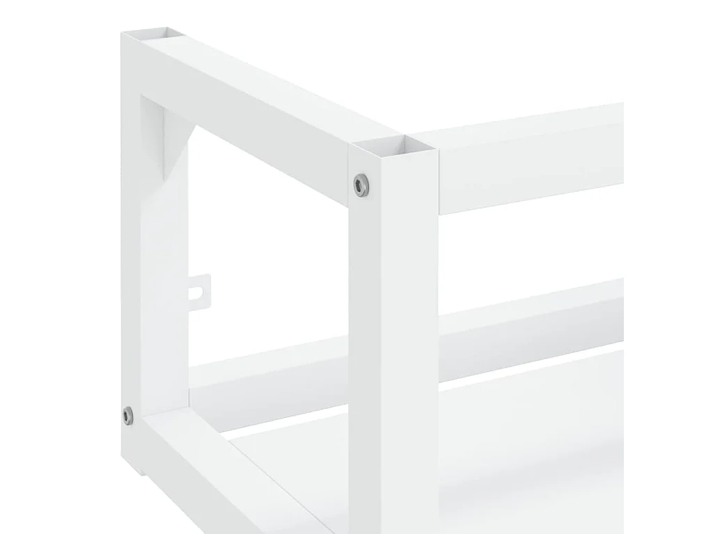 Cadre de lavabo de salle de bain mural Blanc 79x38x31 cm Fer