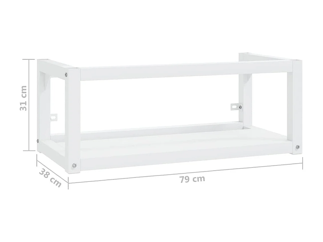 Cadre de lavabo de salle de bain mural Blanc 79x38x31 cm Fer