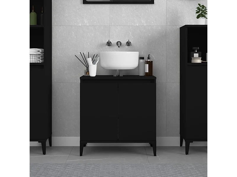 Móvel para lavatório 58x33x60 cm derivados de madeira preto