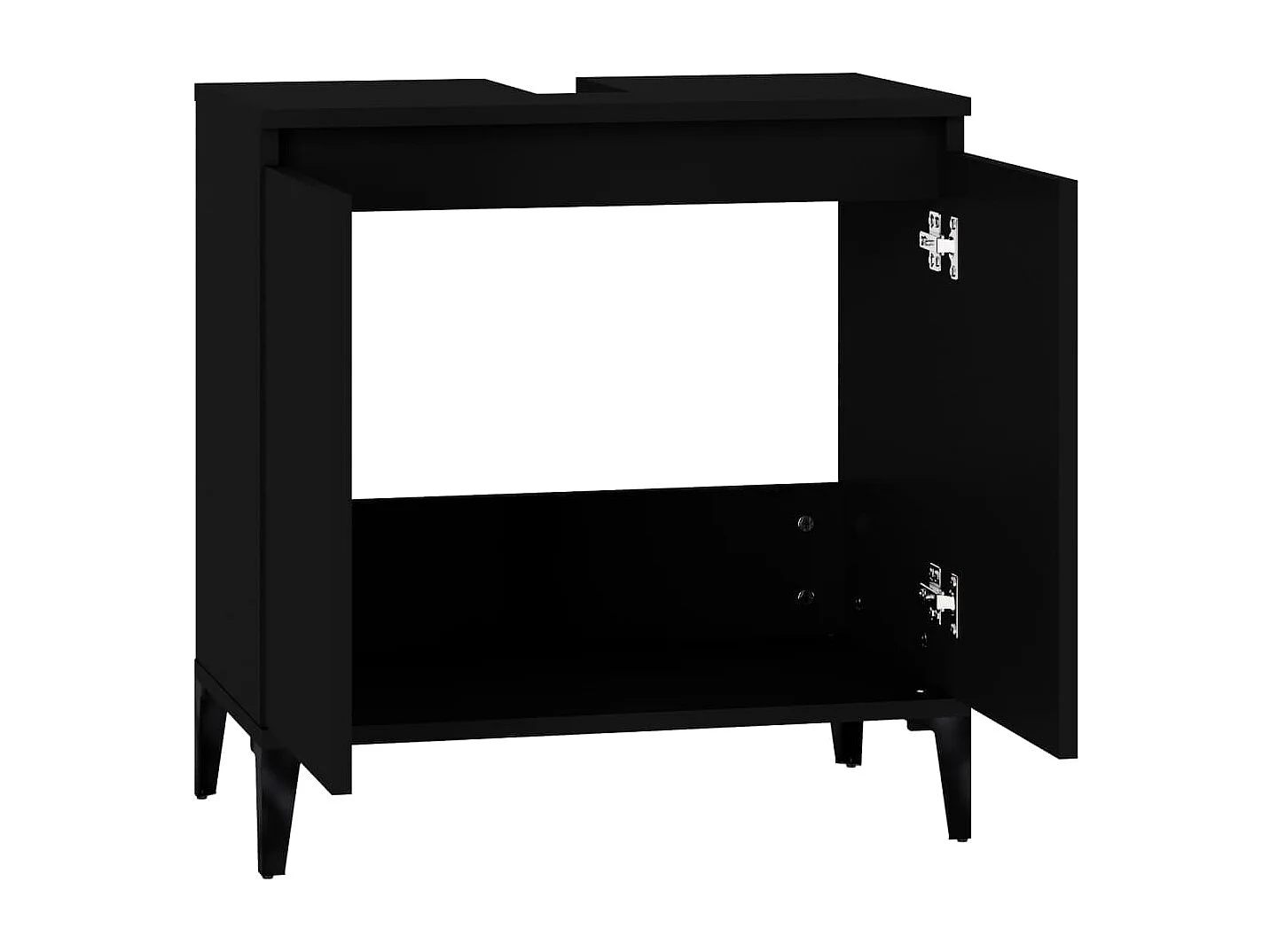 Meuble d'évier noir 58x33x60 cm bois d'ingénierie