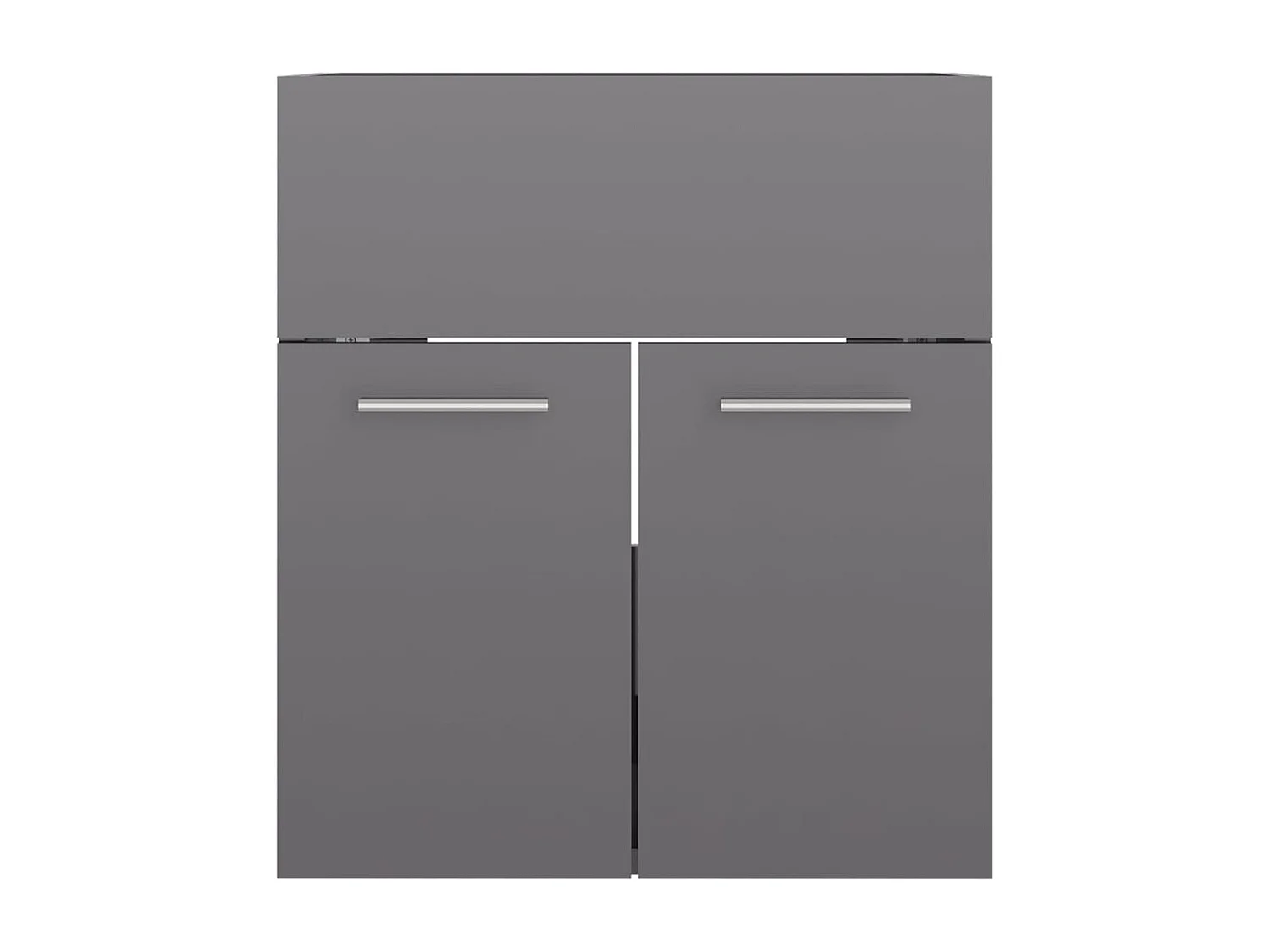 Armoire d'évier avec lavabo intégré Gris brillant Aggloméré