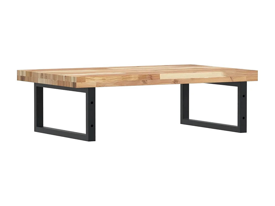 Ripiano a Parete per Lavabo in Acciaio e Massello di Acacia