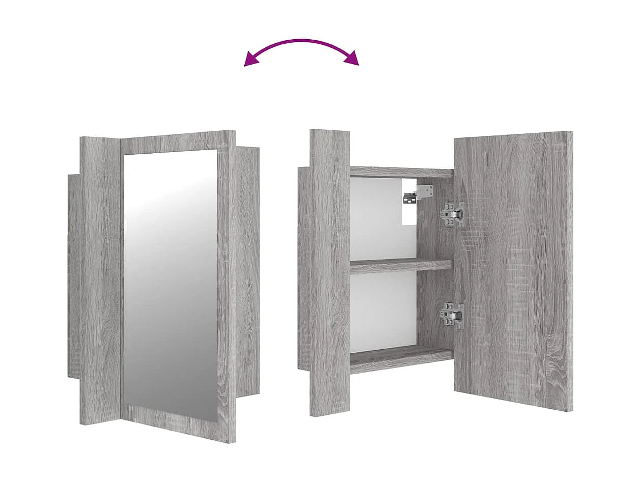 Mobile da Bagno Grigio Sonoma 40x12x45cm in Legno Multistrato