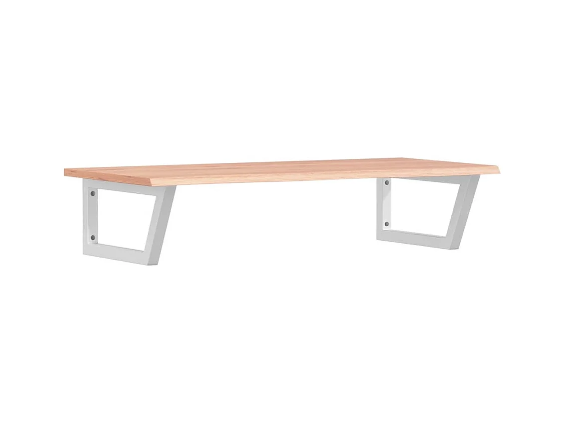 Waschtischplatte mit Halterung Stahl und Massivholz Eiche