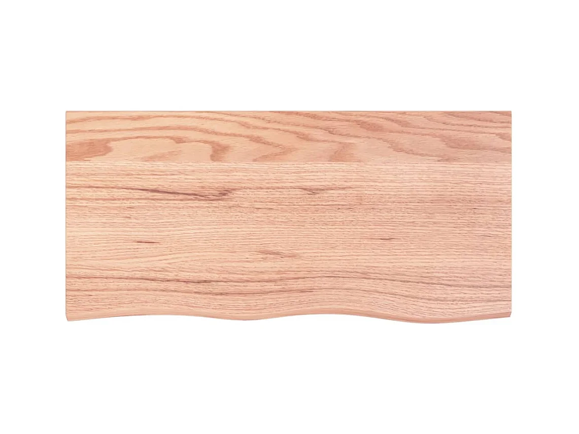 Waschtischplatte mit Halterung Stahl und Massivholz Eiche