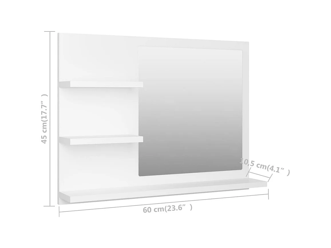 Badspiegel Weiß 60x10,5x45 cm Holzwerkstoff