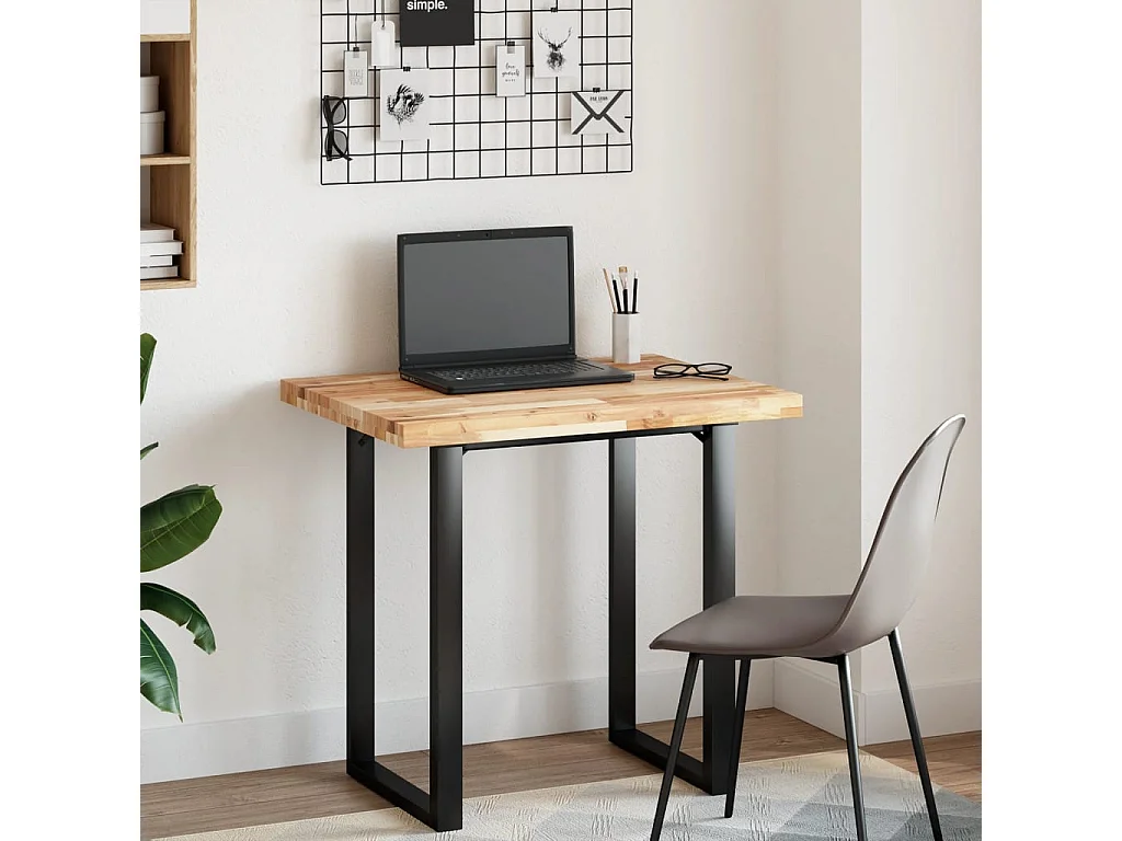 Encimera tocador baño madera acacia sin tratar 100x60x4 cm