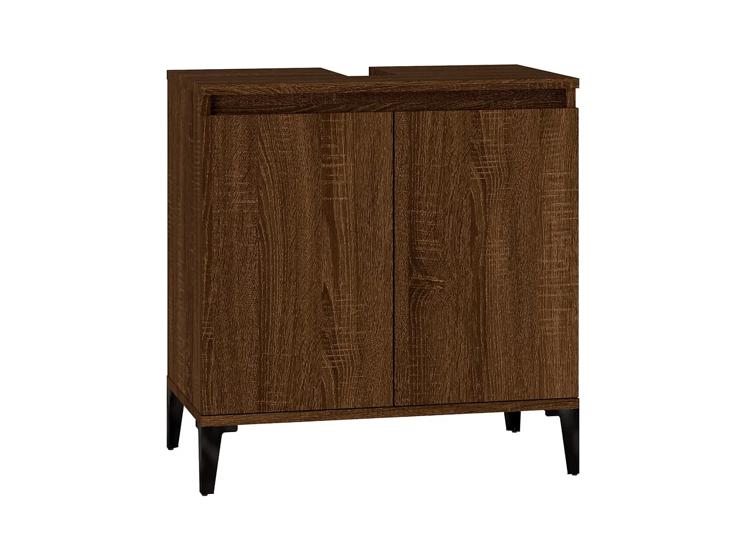 Wastafelkast 58x33x60 cm bewerkt hout bruin eikenkleur