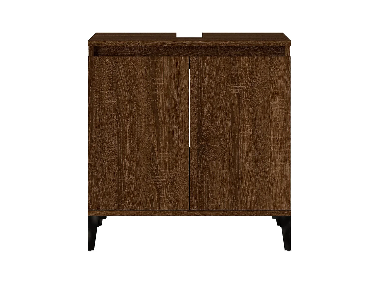 Wastafelkast 58x33x60 cm bewerkt hout bruin eikenkleur