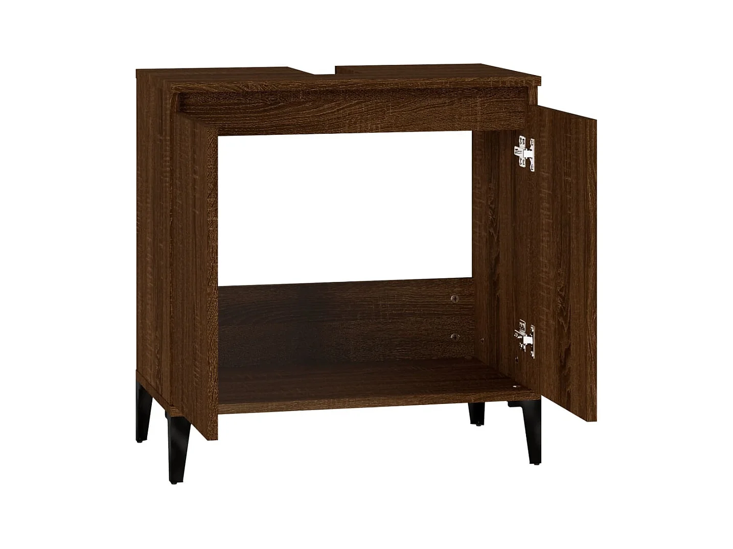 Wastafelkast 58x33x60 cm bewerkt hout bruin eikenkleur