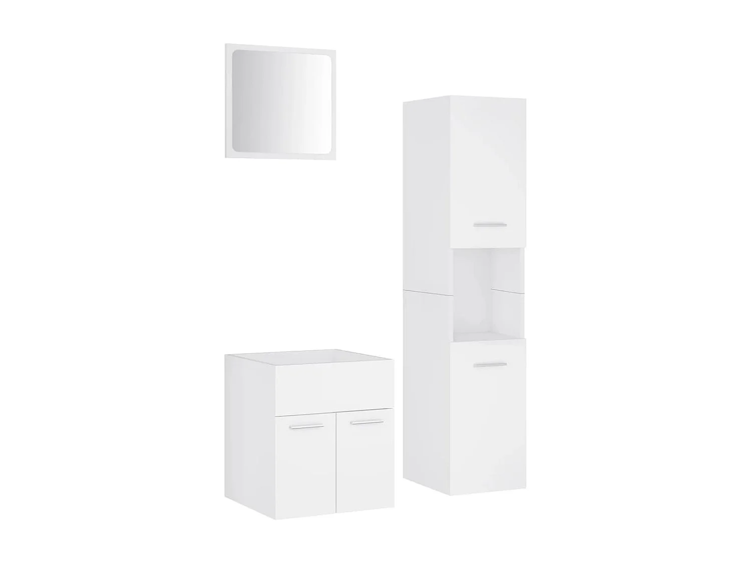 Set di mobili da bagno in truciolare bianco
