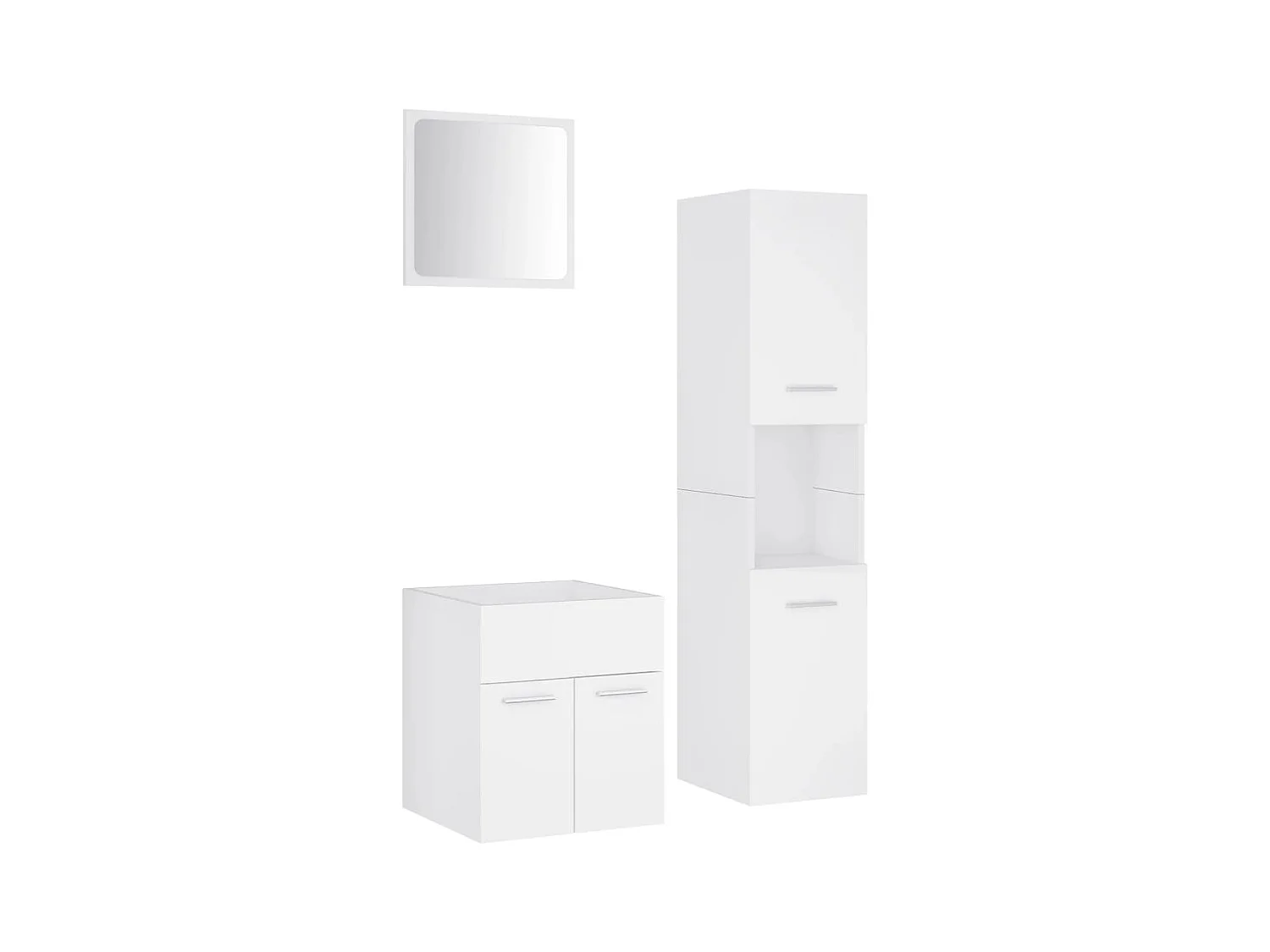 Ensemble de meubles de salle de bain Blanc Aggloméré