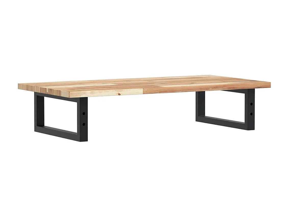 Estante de lavabo de pared acero y madera maciza de acacia