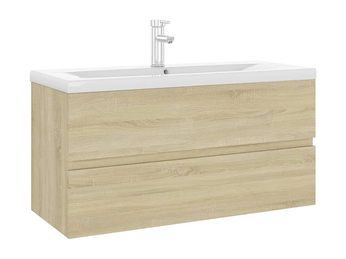 Mobile con Lavabo Integrato Rovere Sonoma in Legno Multistrato