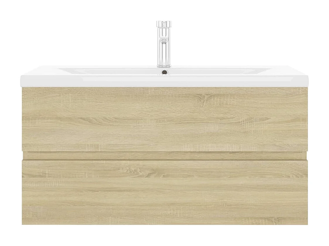 Mobile con Lavabo Integrato Rovere Sonoma in Legno Multistrato