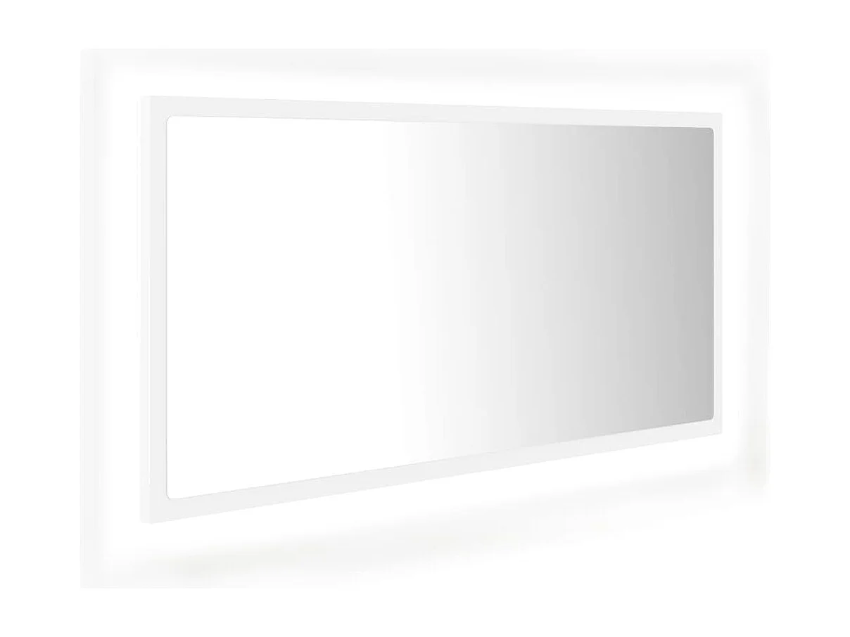 Miroir à LED de salle de bain Blanc 90x8,5x37 cm Acrylique